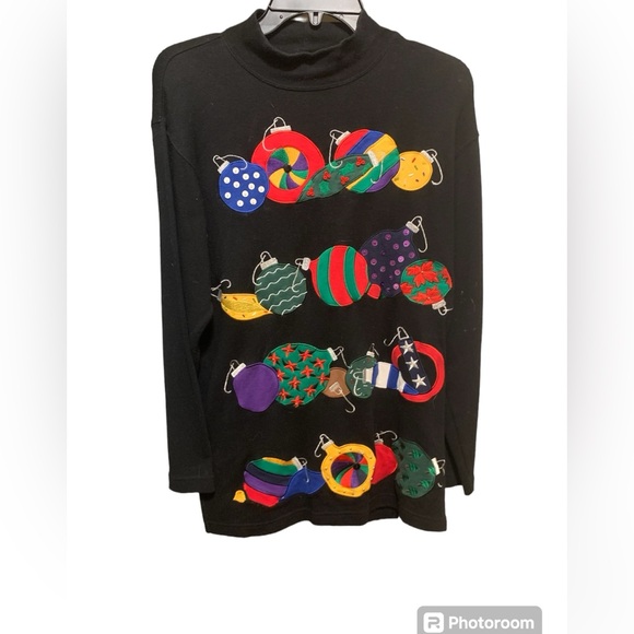 Bechamel Tops - BECHAMEL women’s size‎ PP embroidered Christmas shirt